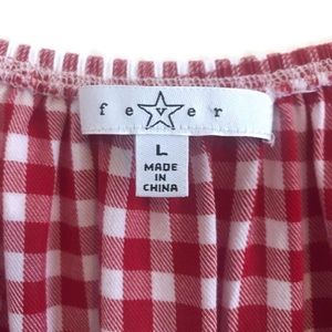 Fever Tops - Fever Red & White Gingham Peasant Blouse Large Fever Tops - Fever Red & White Gingham Peasant Blouse Large